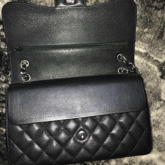 Chanel Jumbo Double Flap Black Caviar Leather SHW - Picture 2 of 8